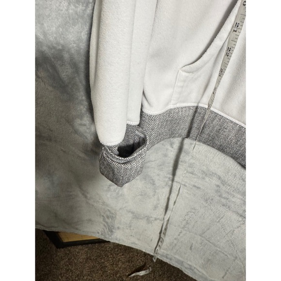 Lululemon‎ Athletica White Cowl Neck Fleece Hoodie Athleisure Women's Size 10 - Picture 4 of 12